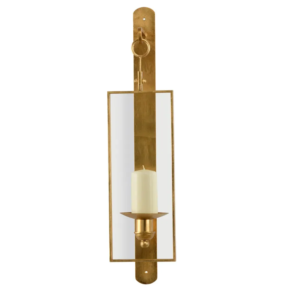 Hollis Candle Sconce - Gold Leaf, Metal