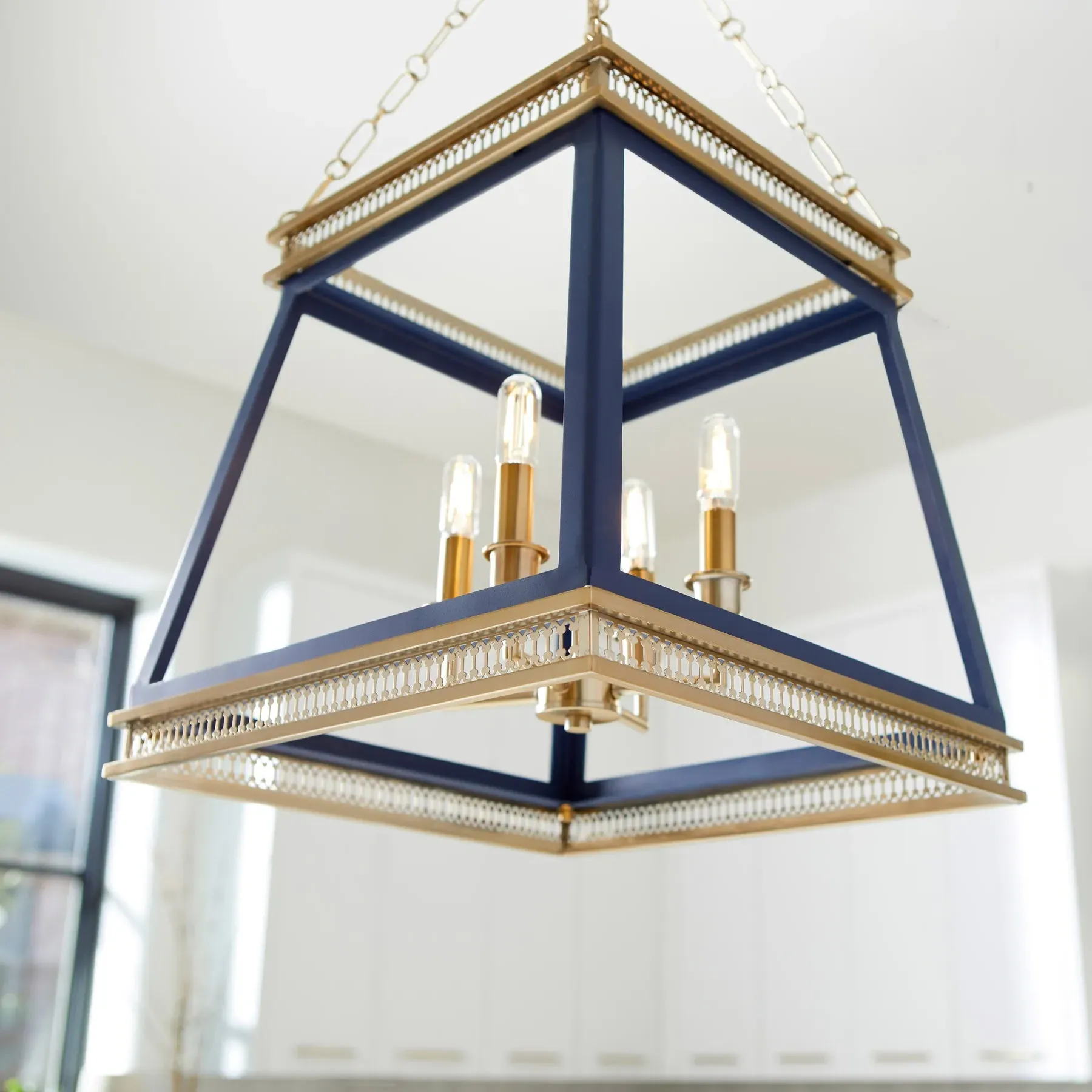 Hollis Lantern - Navy Blue, Iron