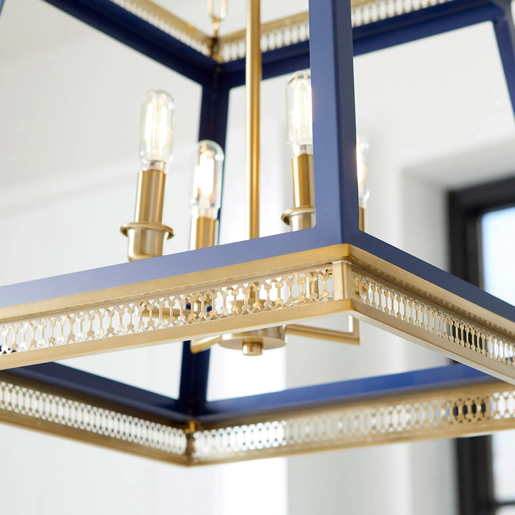 Hollis Lantern - Navy Blue, Iron