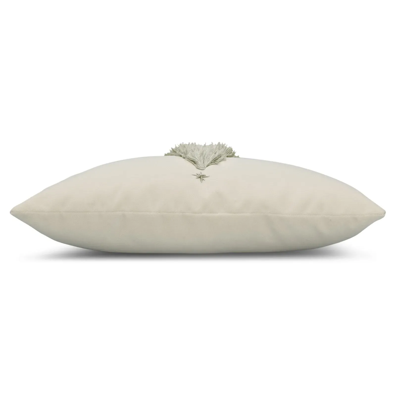 Holly Sage Fringe Tree Lumbar Pillow - Cream, Velvet