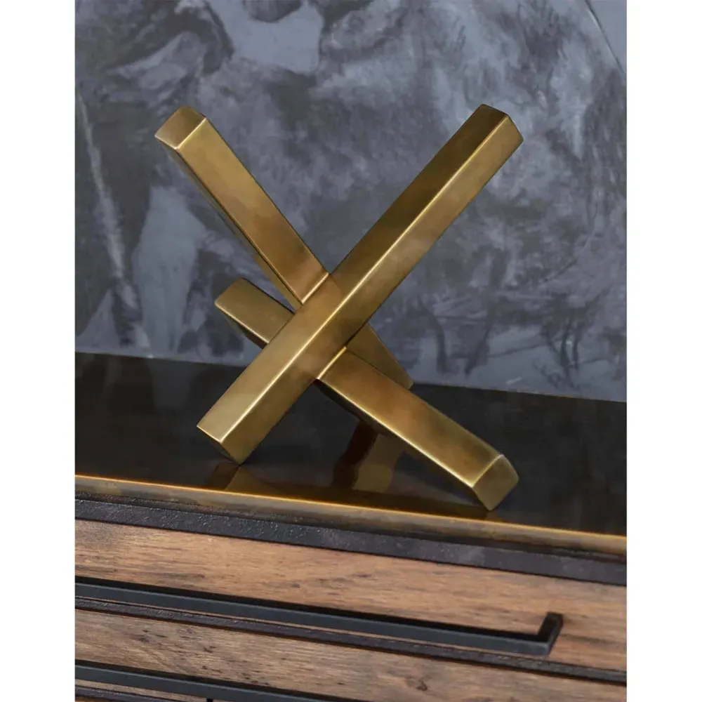 Hollywood Intersecting Decorative Sculpture - Brass, Iron