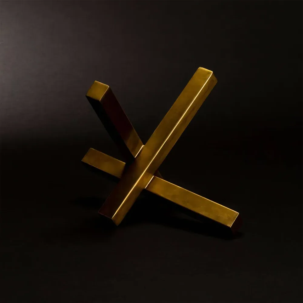 Hollywood Intersecting Decorative Sculpture - Brass, Iron