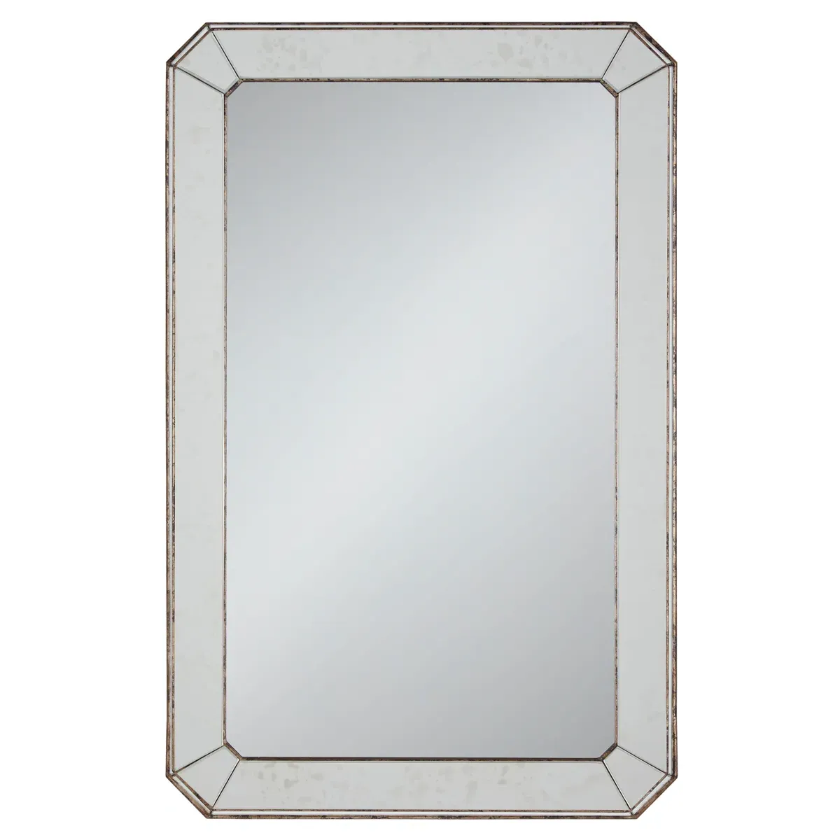 Hollywood Regency Bevel Cut Wall Mirror - Grey Silver image
