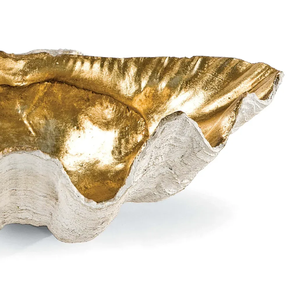 Hollywood Regency Small Clam Decorative Bowl - Gold, Resin