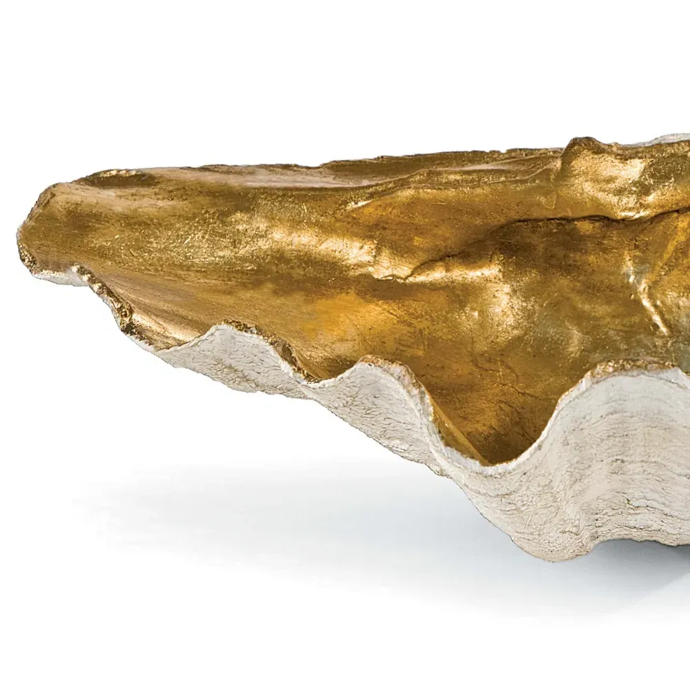 Hollywood Regency Small Clam Decorative Bowl - Gold, Resin