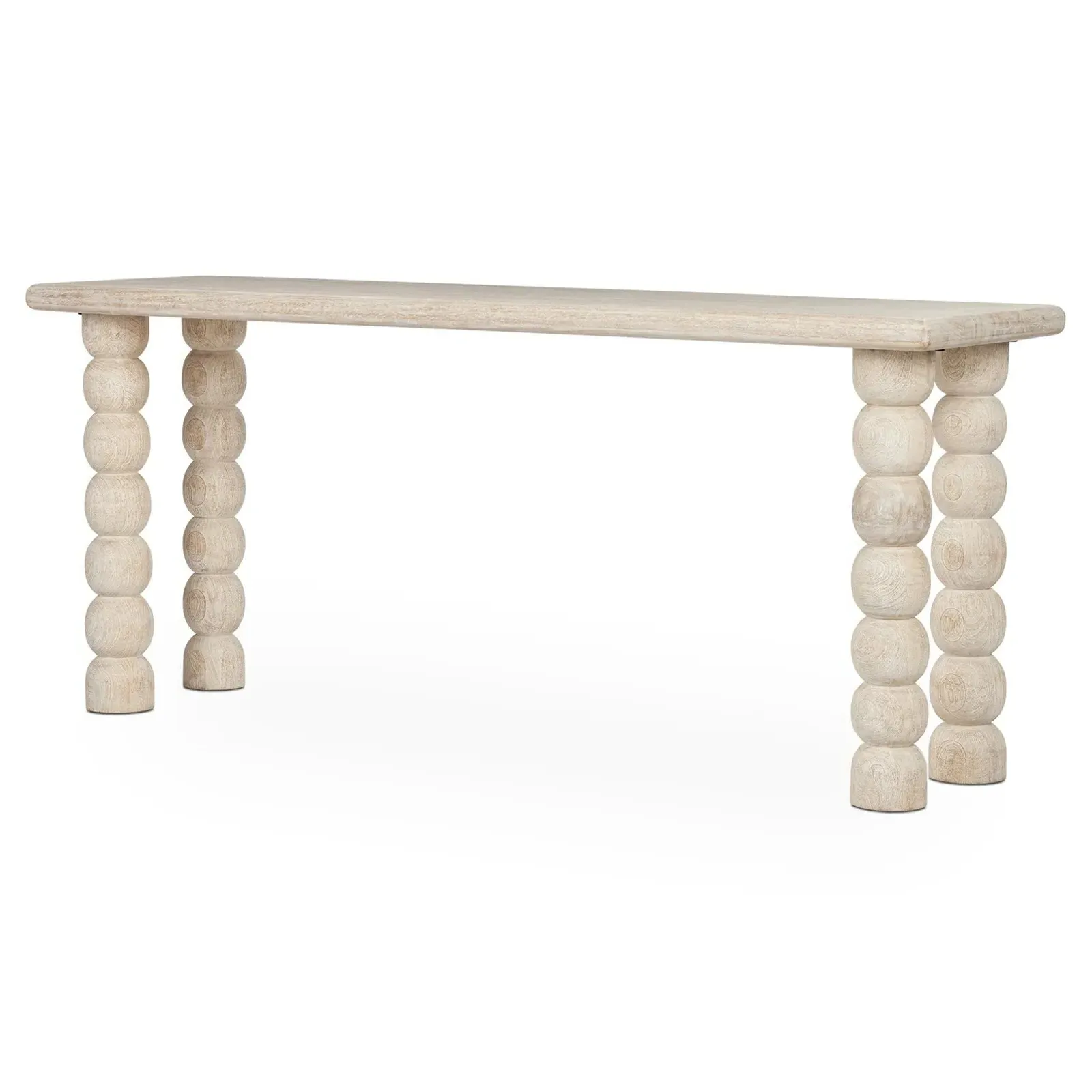 Holzer Rectangular Console Table - Cream, Mango Wood