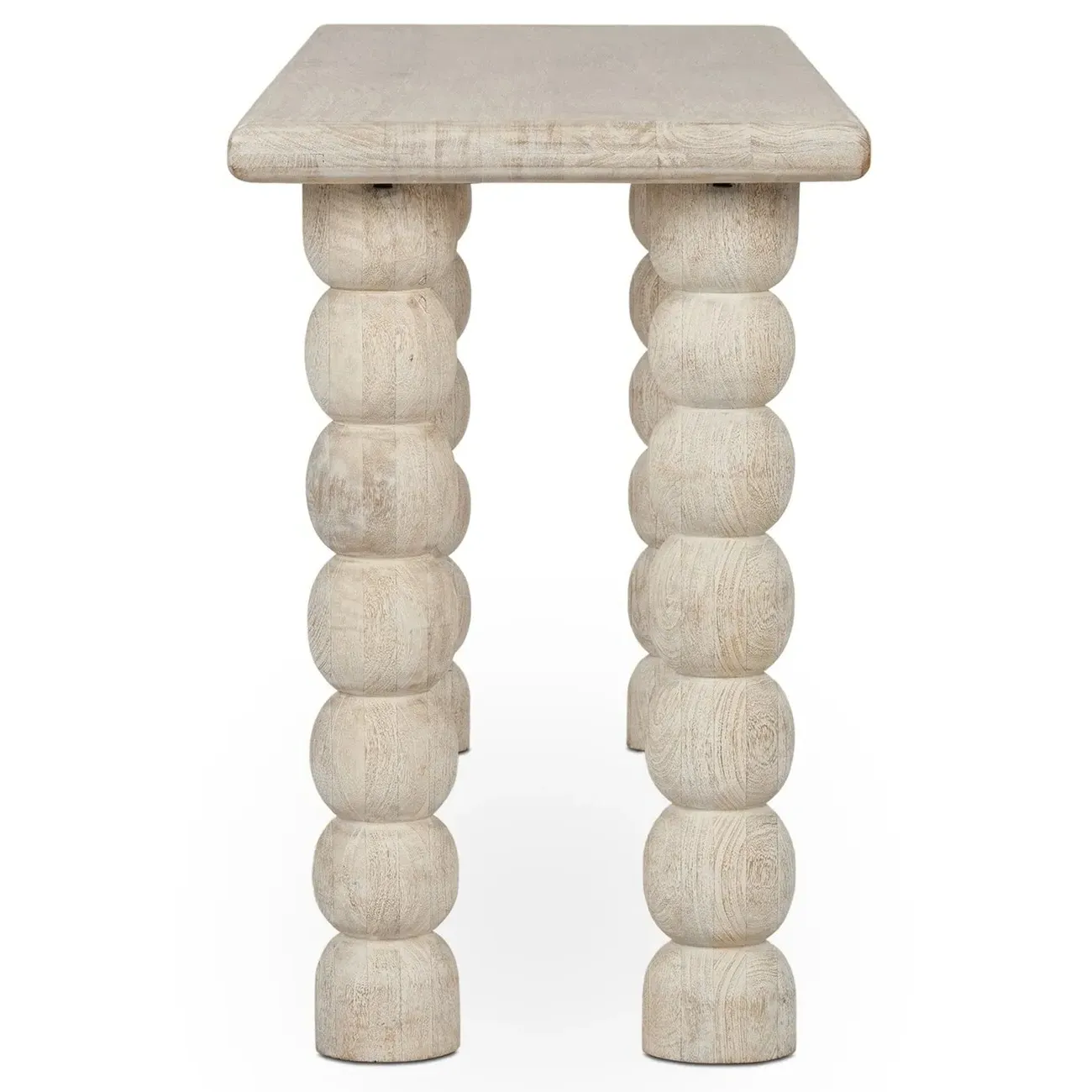 Holzer Rectangular Console Table - Cream, Mango Wood