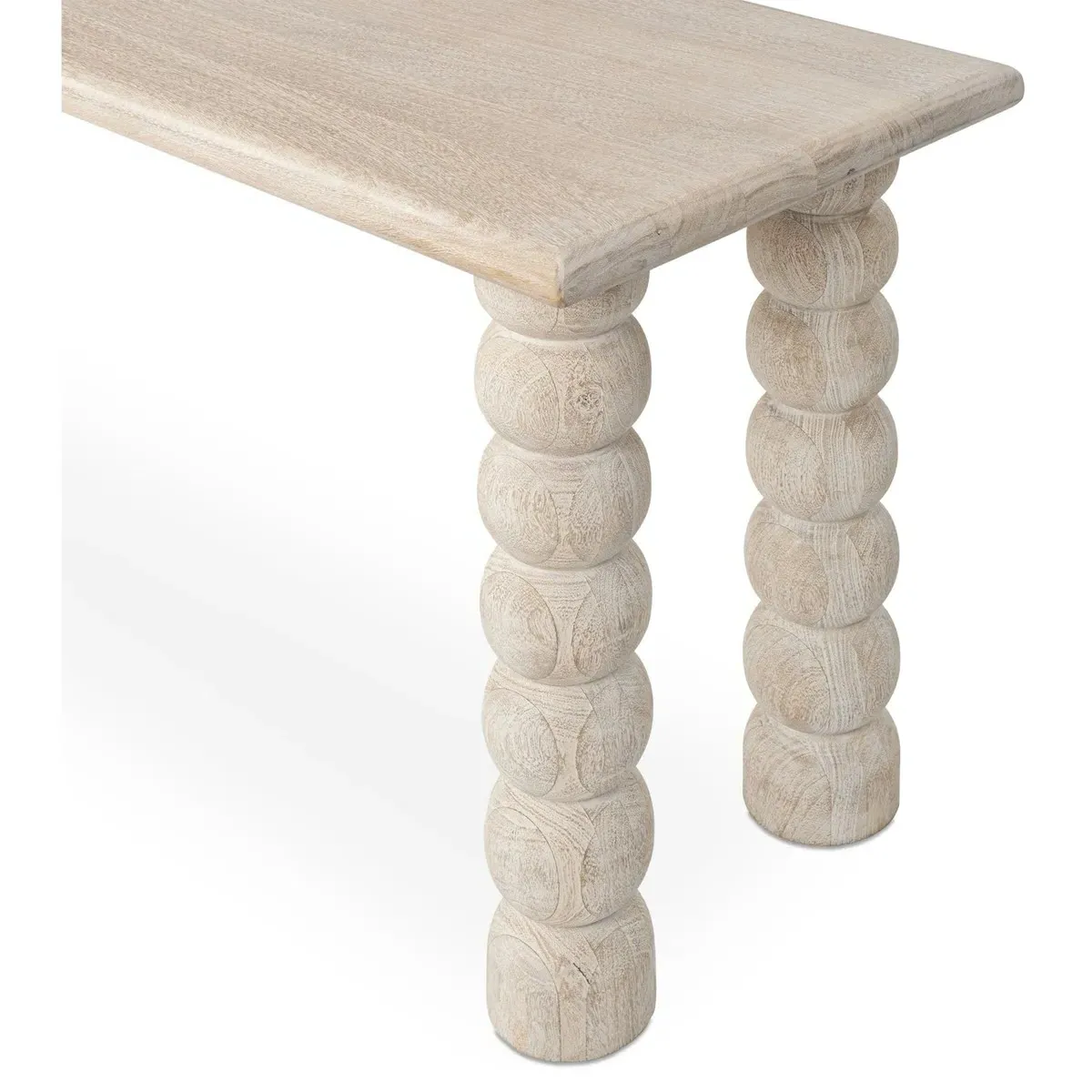 Holzer Rectangular Console Table - Cream, Mango Wood