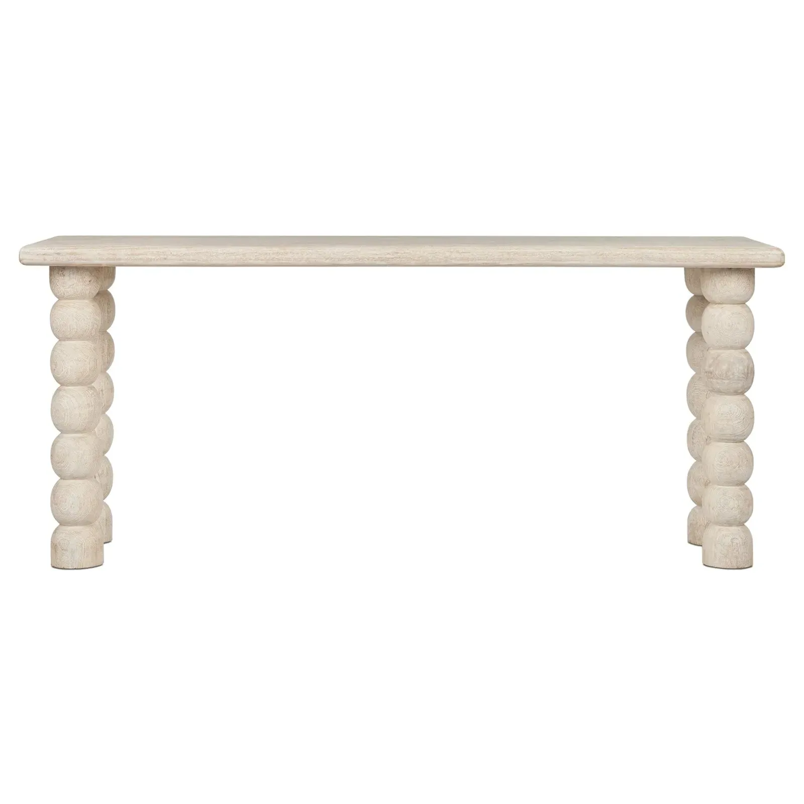 Holzer Rectangular Console Table - Cream, Mango Wood