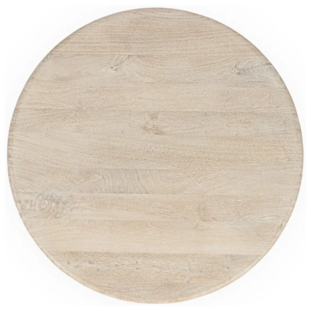 Holzer Round Coffee Table - Cream, Mango Wood