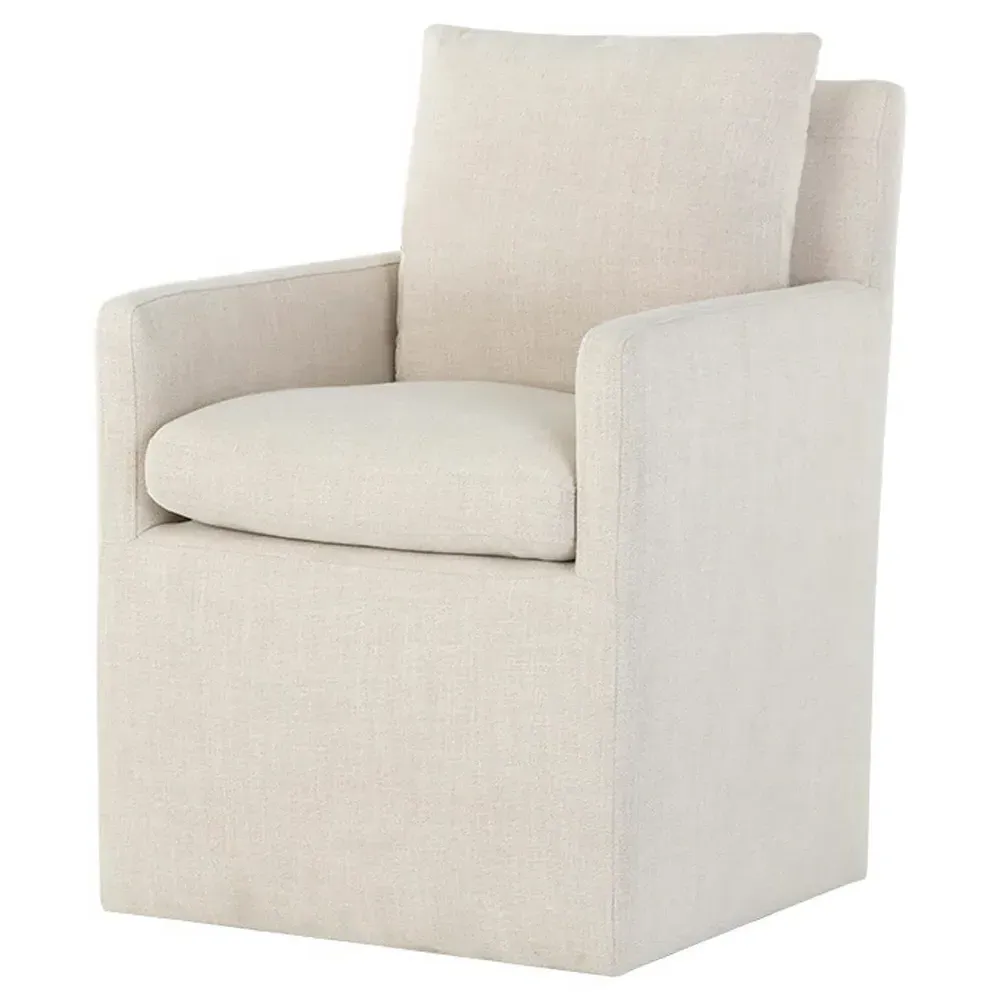 Hopetoun Effie Linen Dining Arm Chair - Beige