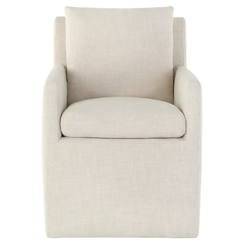 Hopetoun Effie Linen Dining Arm Chair - Beige