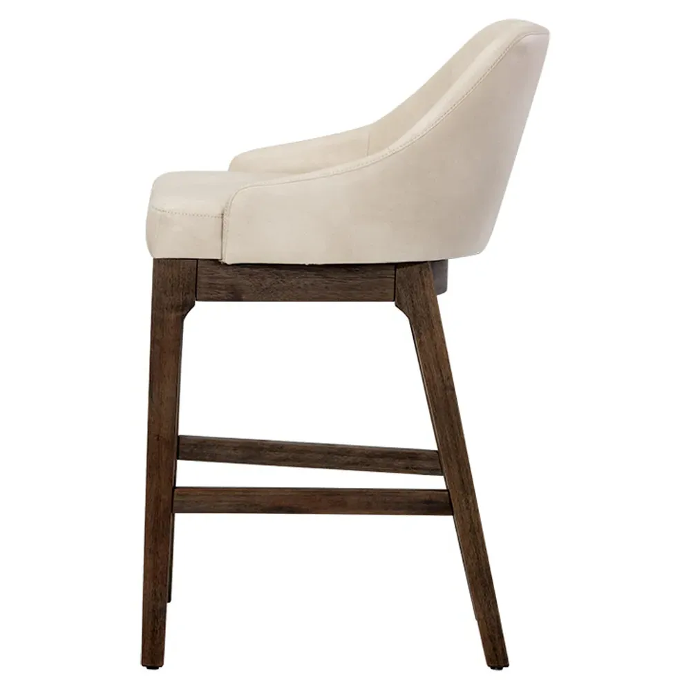 Horton Counter Stool - Cream, Faux Leather