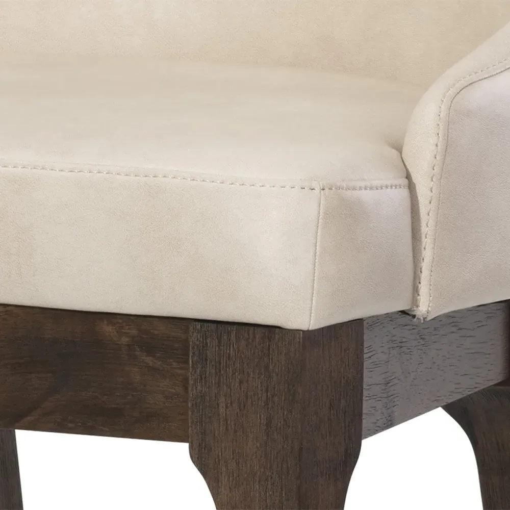 Horton Counter Stool - Cream, Faux Leather