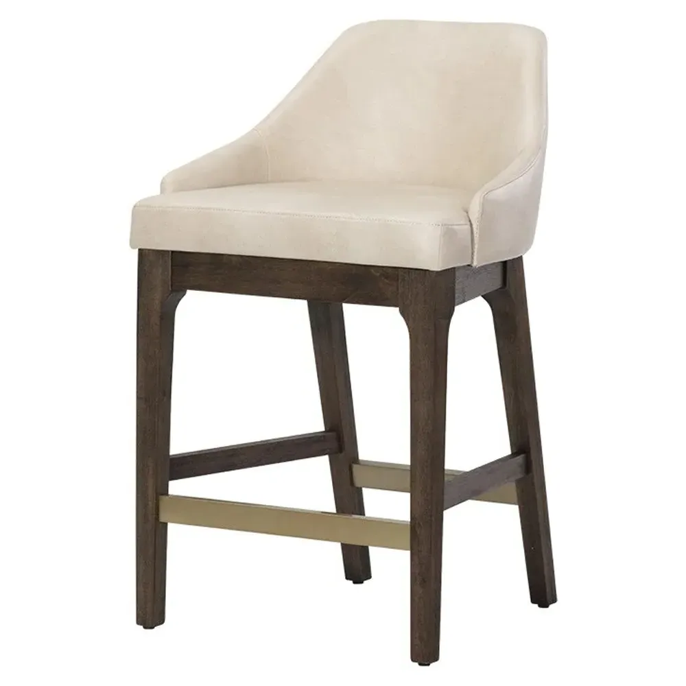 Horton Counter Stool - Cream, Faux Leather image