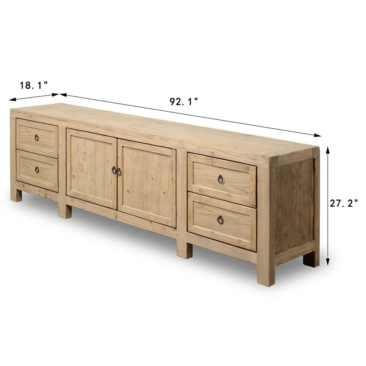 Houda Sideboard - Brown, Pine Wood
