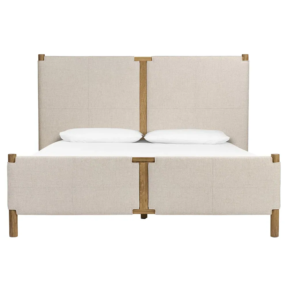 Hubert King Size Bed Frame - Beige, Oak