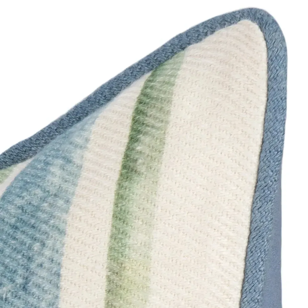 Huck Striped Lumbar Pillow - Blue, Linen