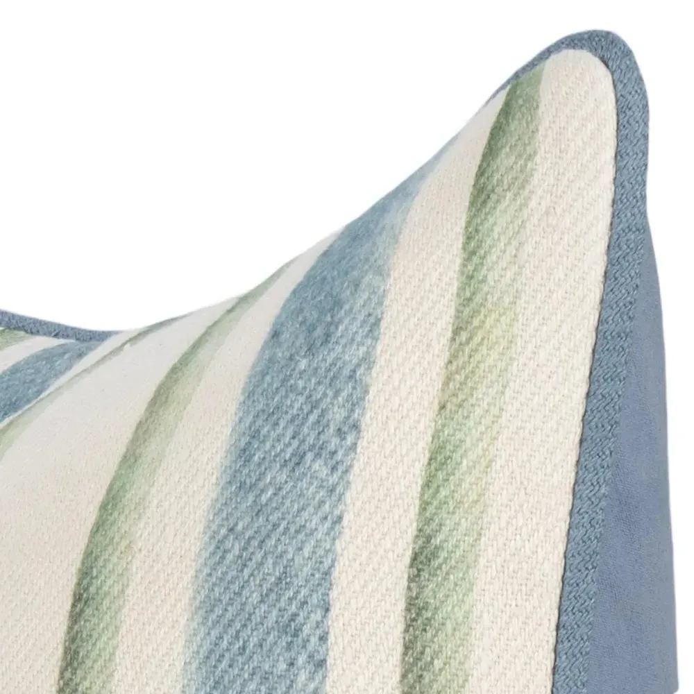 Huck Striped Throw Pillow - Blue, Linen