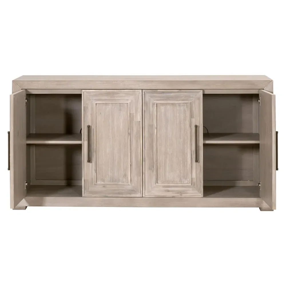 Hudson 70" Media Sideboard - Grey, Acacia Wood