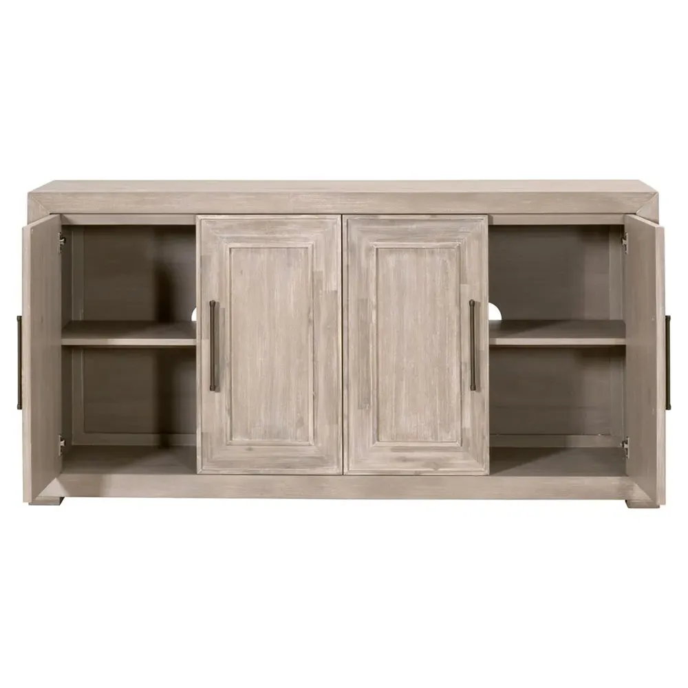 Hudson 70" Media Sideboard - Grey, Acacia Wood