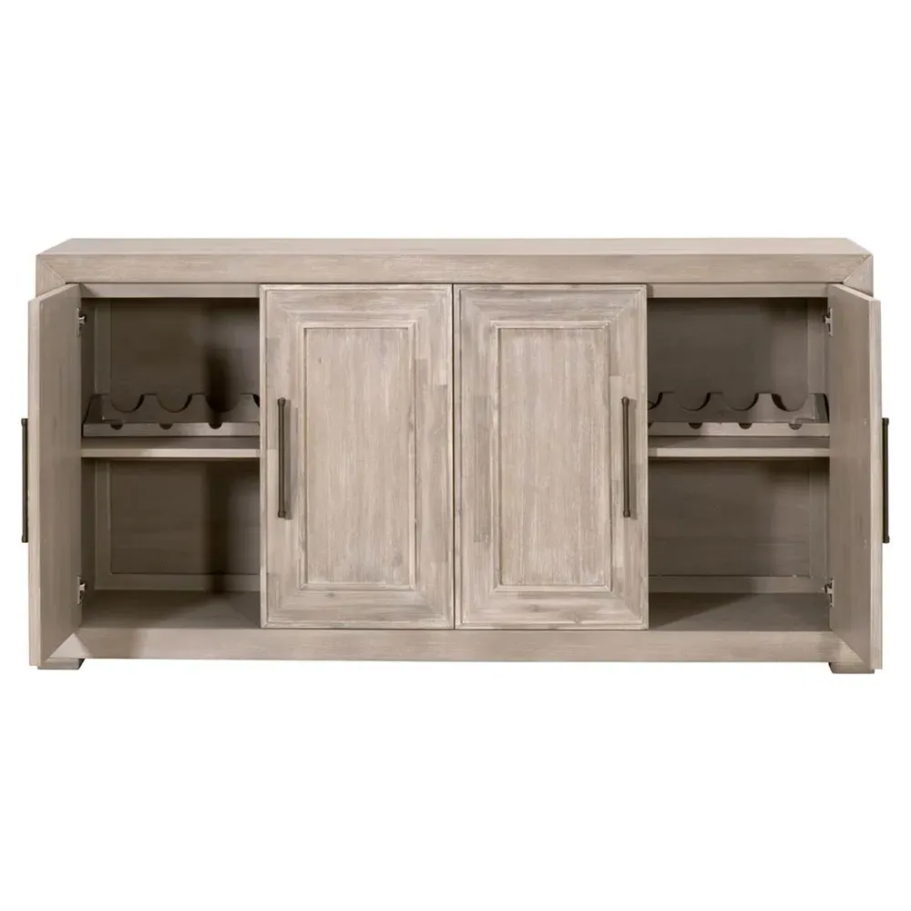 Hudson 70" Media Sideboard - Grey, Acacia Wood
