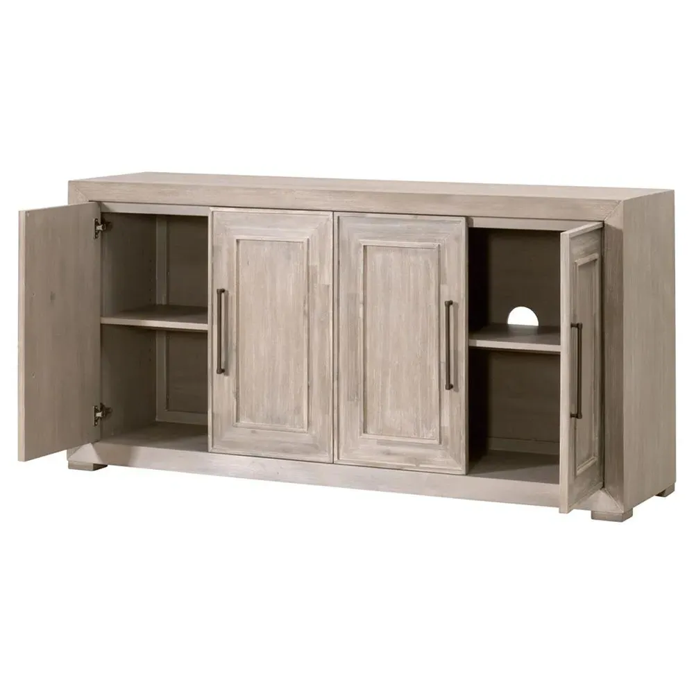 Hudson 70" Media Sideboard - Grey, Acacia Wood