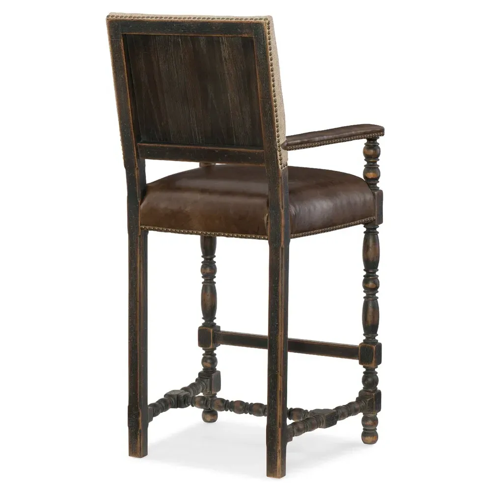 Hudson Bar Stool - Brown, Wood
