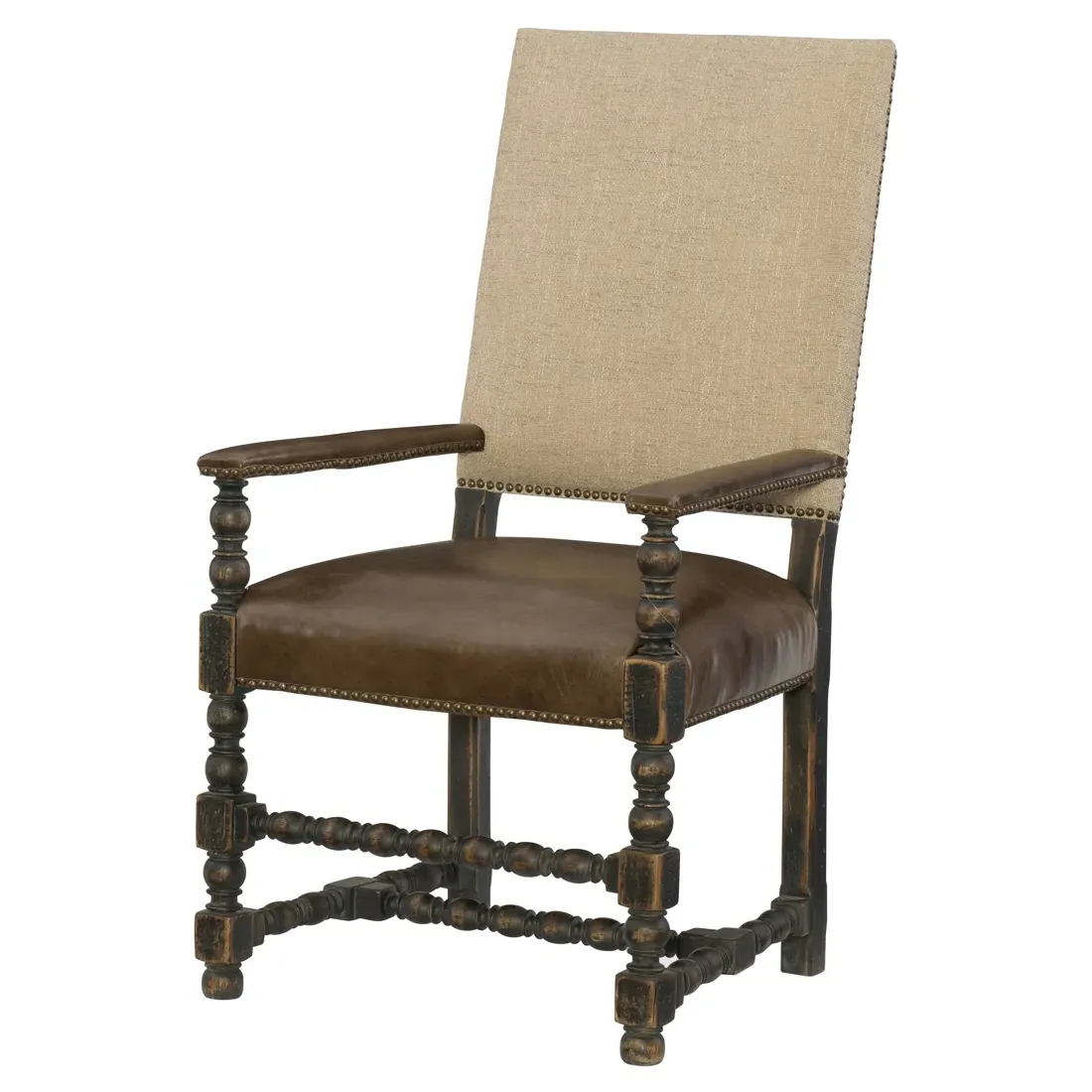 Hudson Dining Arm Chair - Brown, Oak