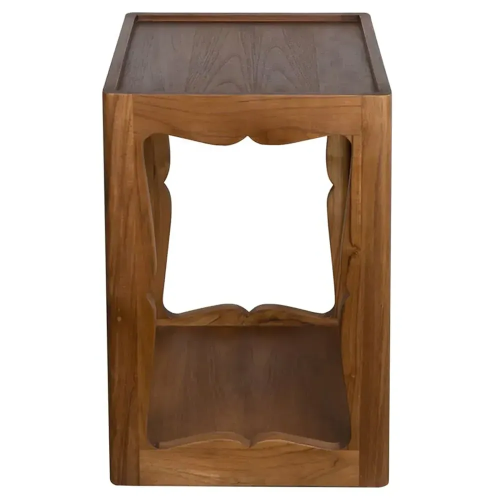 Hudson Rectangular Side Table - Brown, Teak