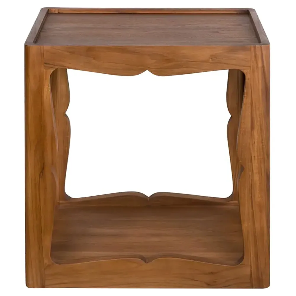 Hudson Rectangular Side Table - Brown, Teak image