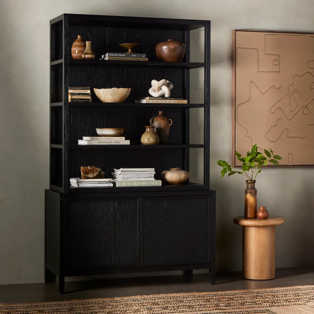 Hunter Bookcase - Black, Oak