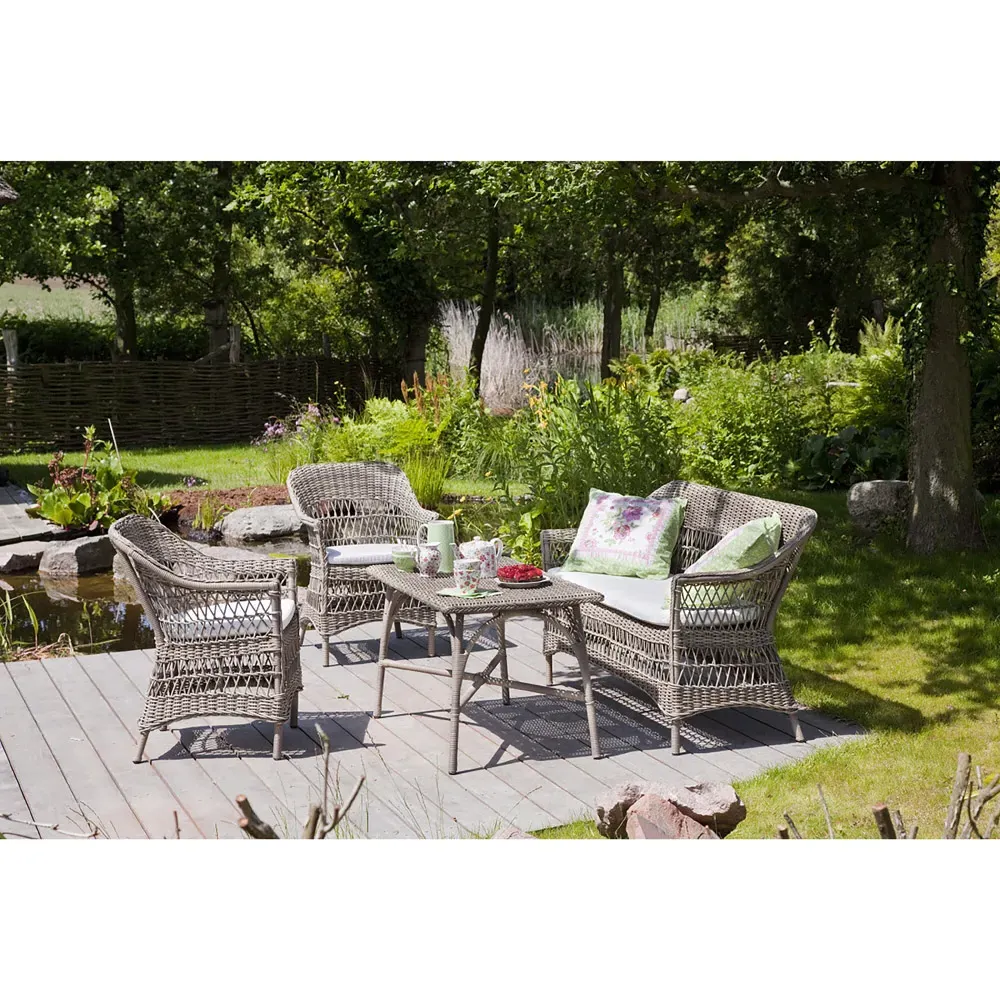 Hunter Outdoor Lounge Chair with Cushion - White, Rattan