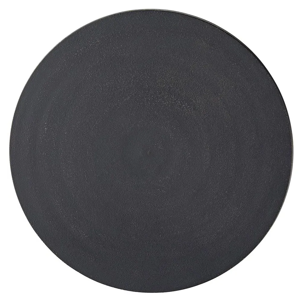 Huntlee Round Pedestal Accent Table - Black, Aluminum