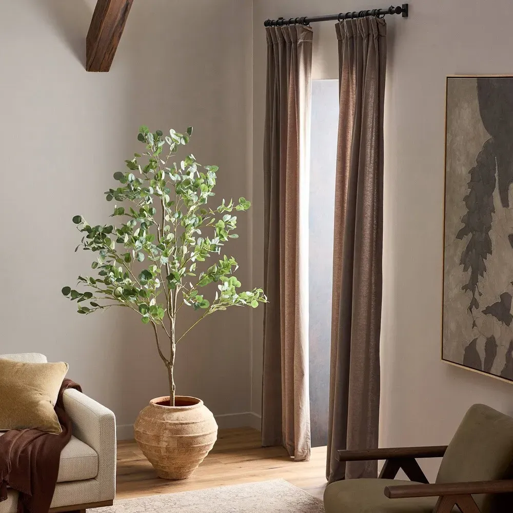 Huxley 7ft Faux Eucalyptus Potted Tree - Green