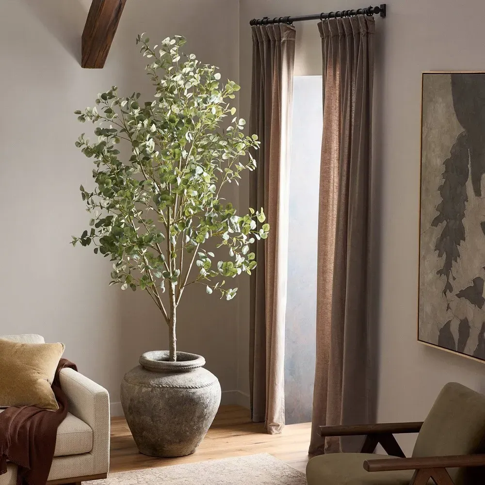 Huxley 9ft Faux Eucalyptus Potted Tree - Green