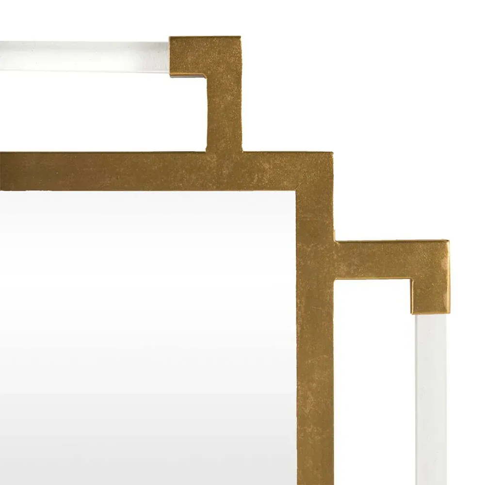 Huxley Hollywood Regency Acrylic Frame Wall Mirror - Gold