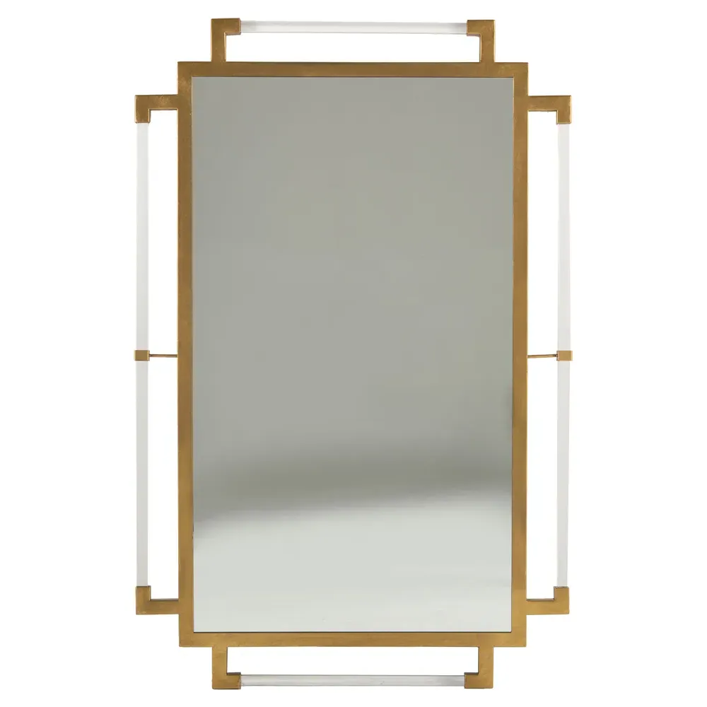 Huxley Hollywood Regency Acrylic Frame Wall Mirror - Gold image