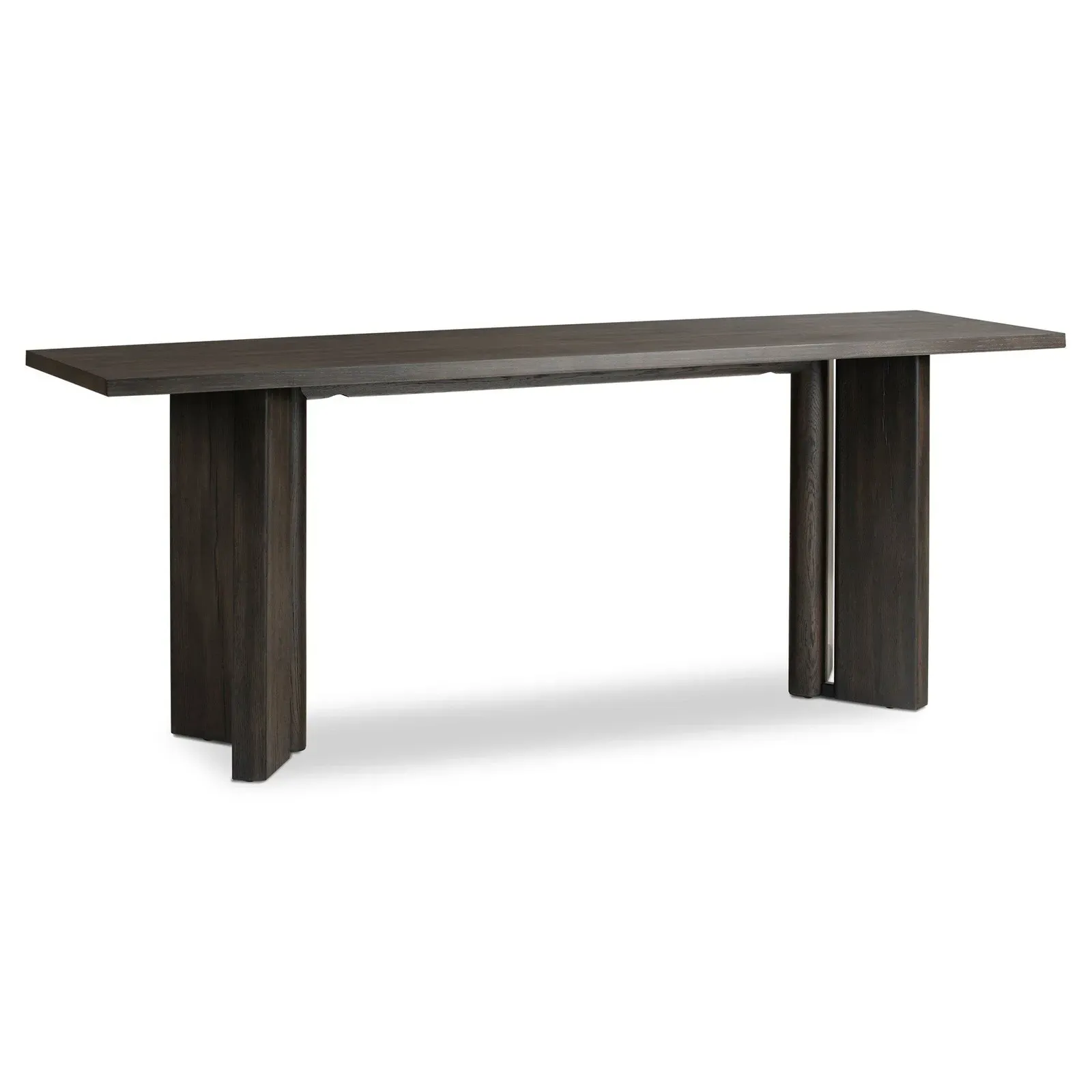 Huxley Rectangular Console Table - Smoked Black, Oak