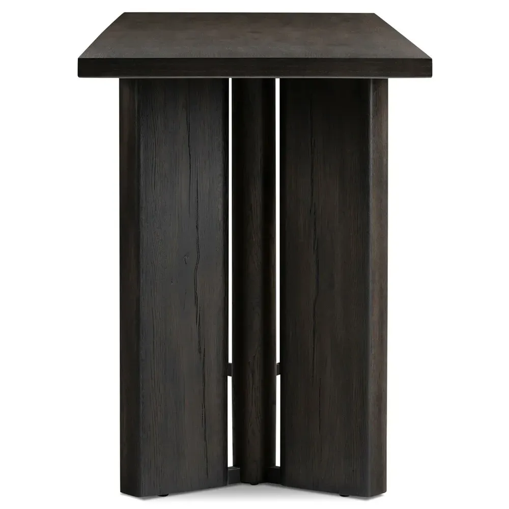 Huxley Rectangular Console Table - Smoked Black, Oak