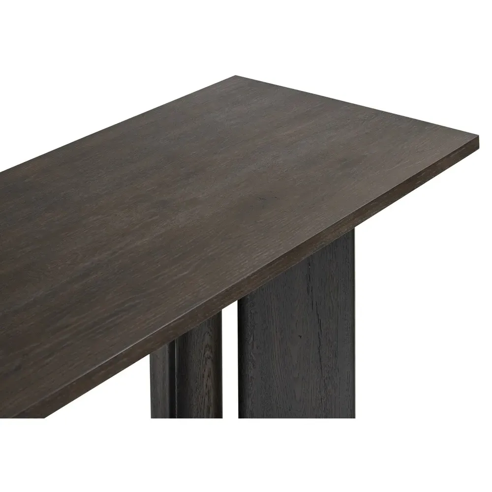 Huxley Rectangular Console Table - Smoked Black, Oak