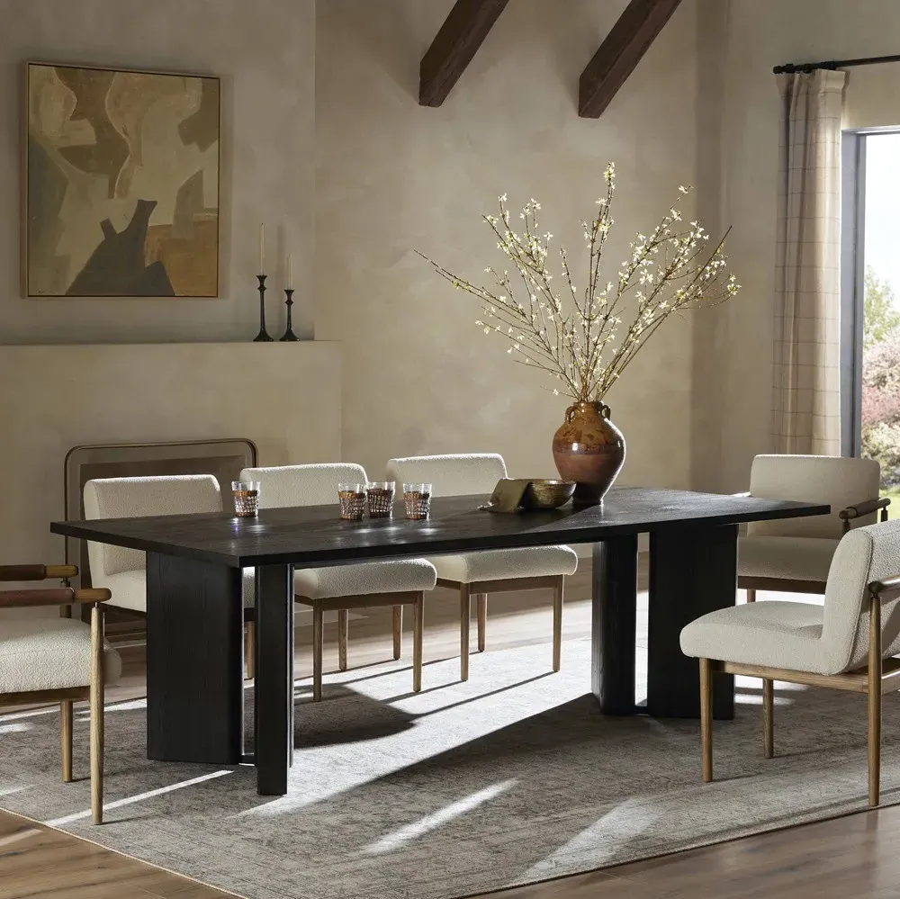 Huxley Rectangular Dining Table - Black, Oak