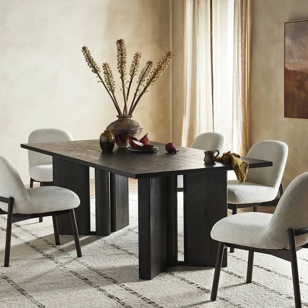 Huxley Rectangular Dining Table - Black, Oak