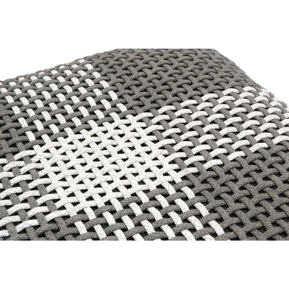 Hydra Square Outdoor Ottoman - Grey, Teak