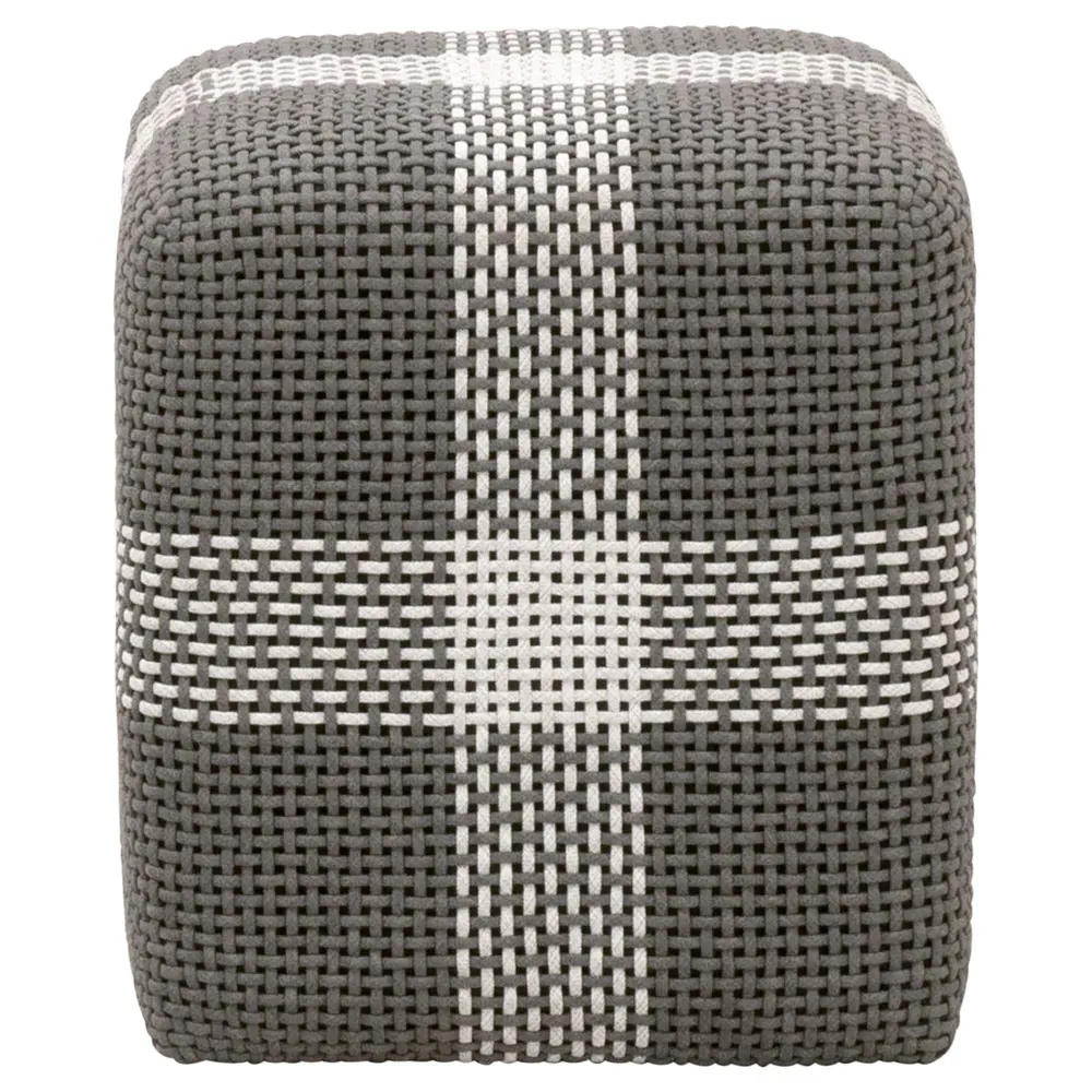 Hydra Square Outdoor Ottoman - Grey, Teak image
