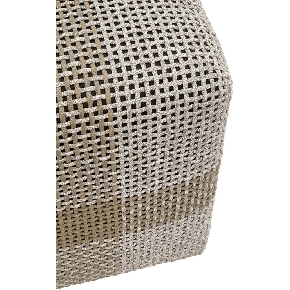 Hydra Square Outdoor Ottoman - Taupe, Teak