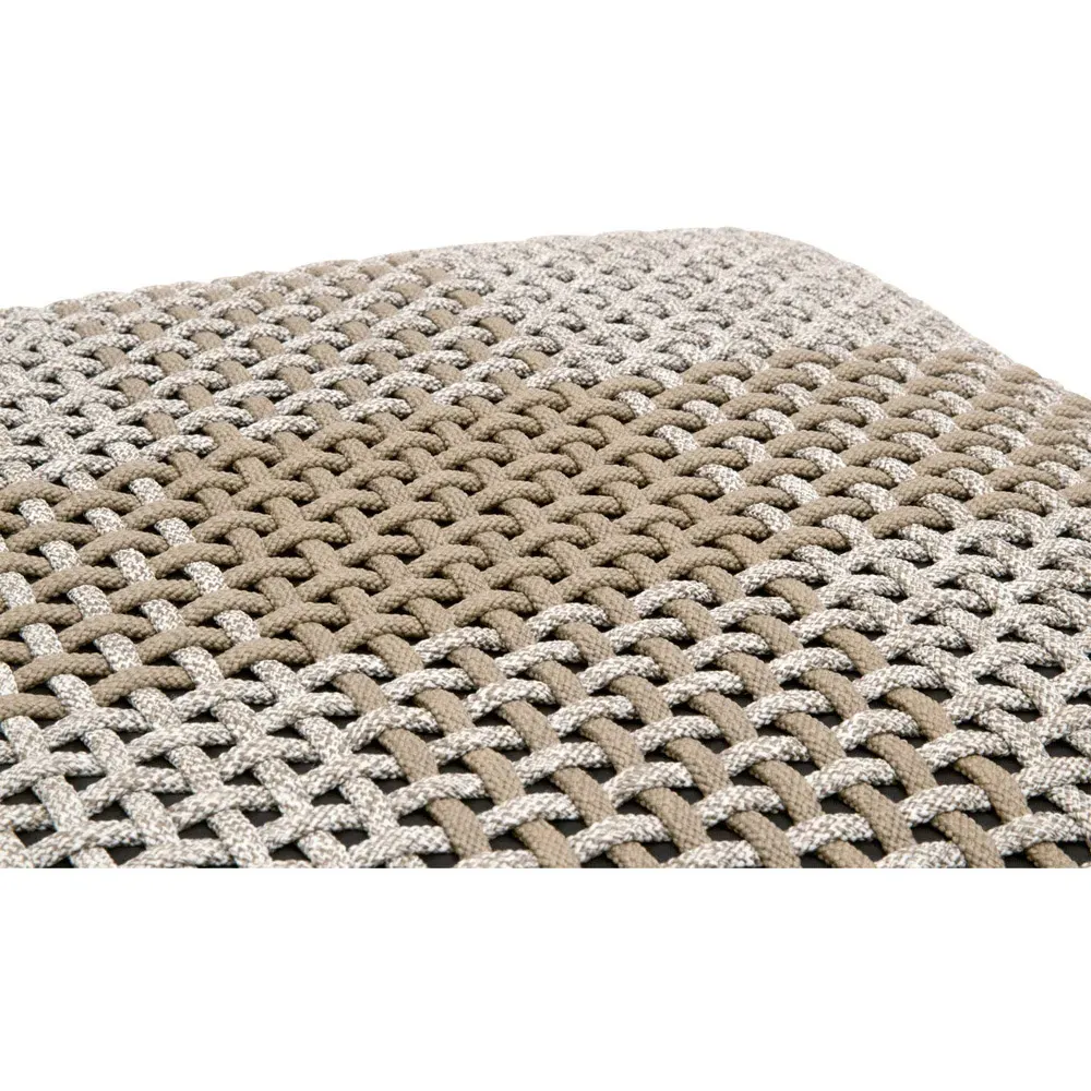 Hydra Square Outdoor Ottoman - Taupe, Teak