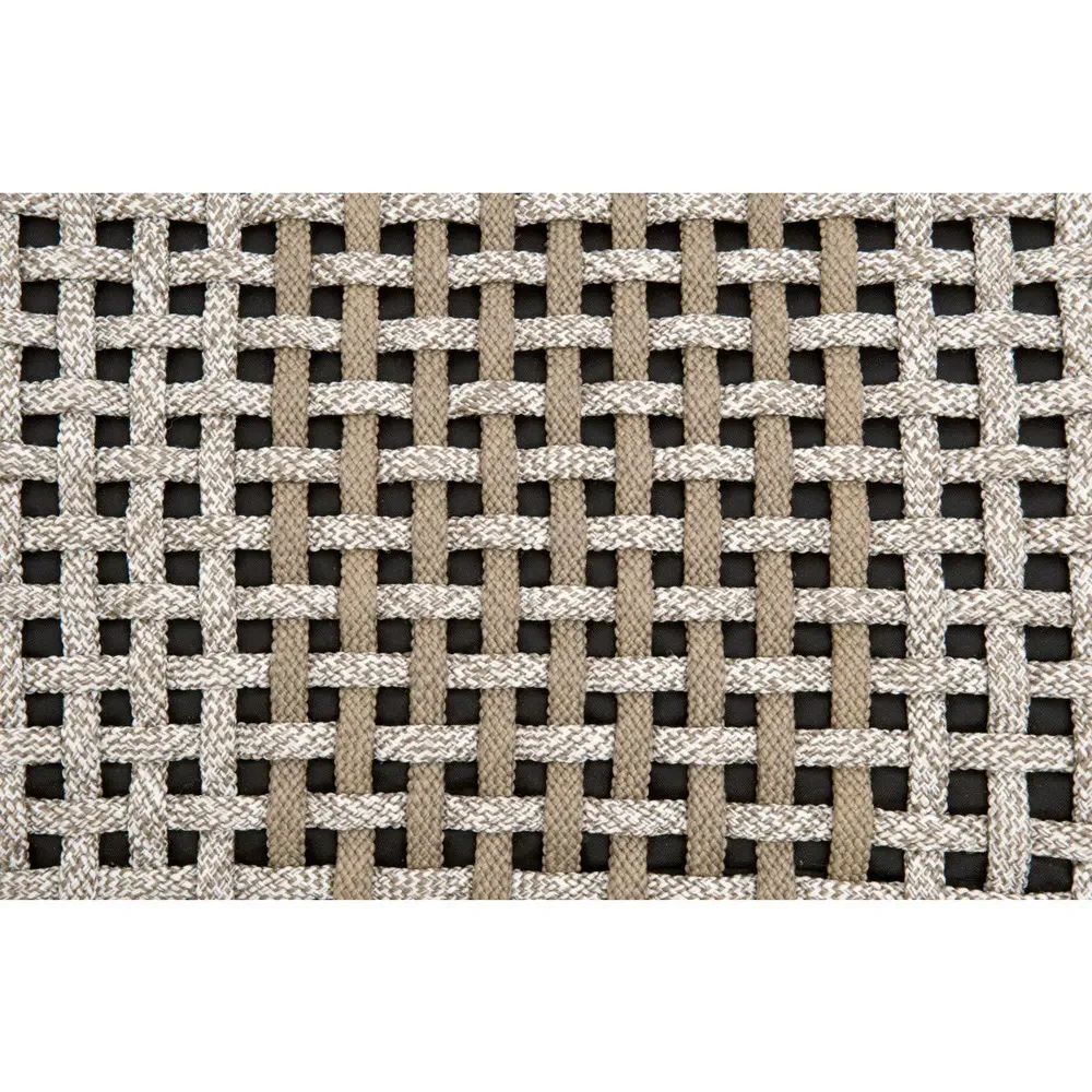 Hydra Square Outdoor Ottoman - Taupe, Teak