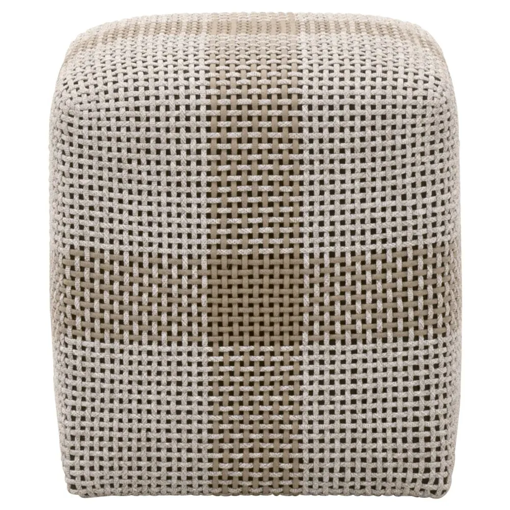 Hydra Square Outdoor Ottoman - Taupe, Teak