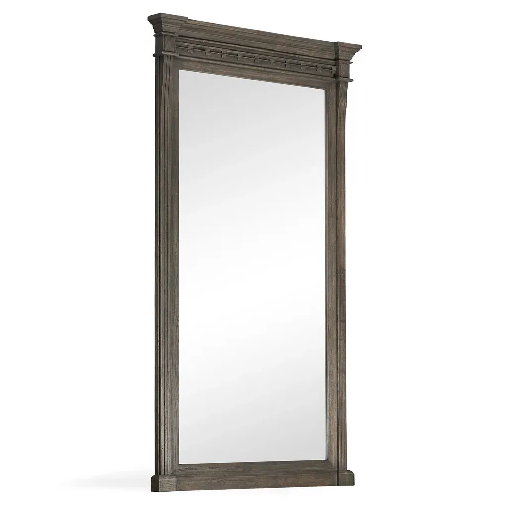 Hyram Floor Mirror - Dark Brown, Elm Wood